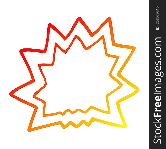 warm gradient line drawing of a cartoon of explosion