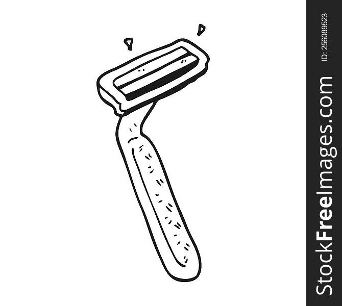 Black And White Cartoon Razor