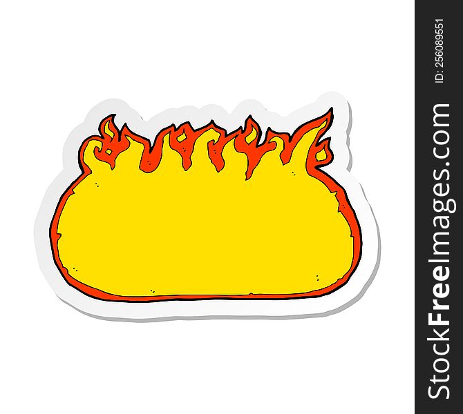 sticker of a cartoon fire border