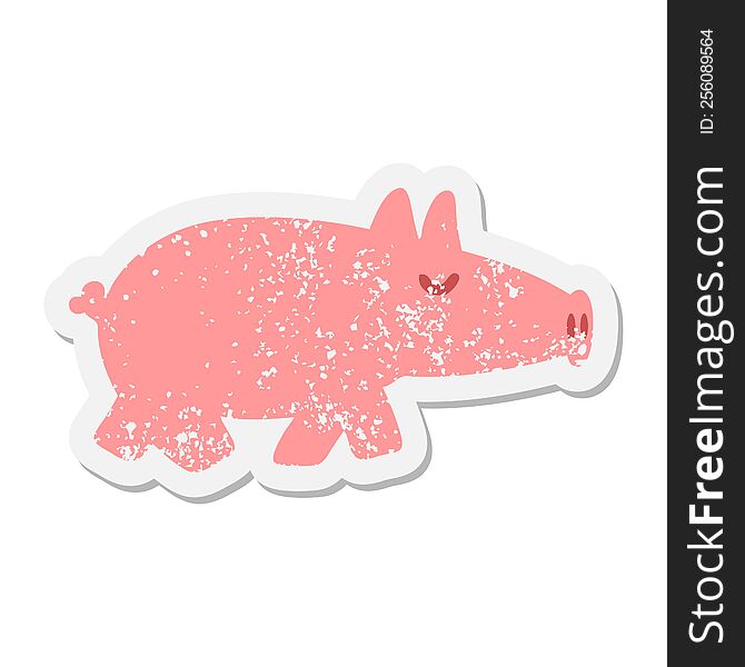 long snout pig grunge sticker