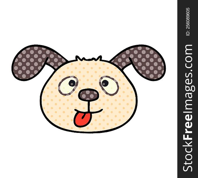 Quirky Comic Book Style Cartoon Dog Face