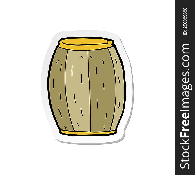 Sticker Of A Cartoon Beer Barrel