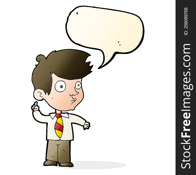Cartoon Boy Asking Question With Speech Bubble