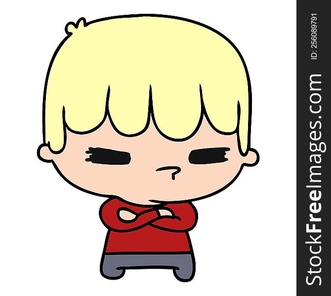 cartoon illustration of a kawaii cute cross boy. cartoon illustration of a kawaii cute cross boy