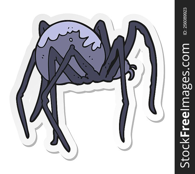 sticker of a cartoon creepy spider