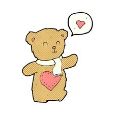 Cartoon Cute Bear With Love Heart Royalty Free Stock Photography