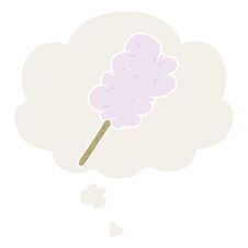 Cartoon Candy Floss And Thought Bubble In Retro Style Royalty Free Stock Photos