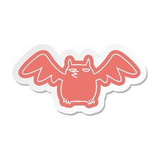 Cartoon Sticker Of A Night Bat Stock Photo