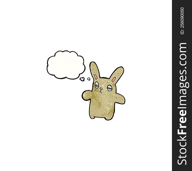funny tired cartoon rabbit
