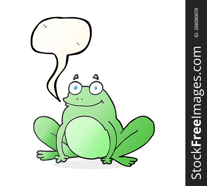 freehand drawn speech bubble cartoon happy frog