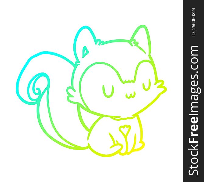 Cold Gradient Line Drawing Squirrel