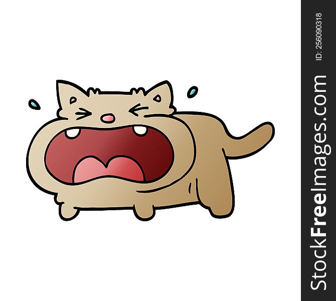 Cartoon Doodle Crying Cat