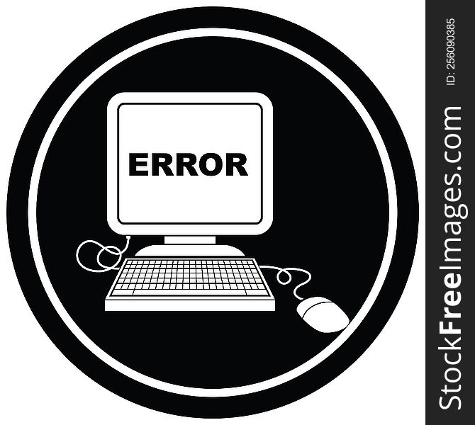 computer error circular symbol