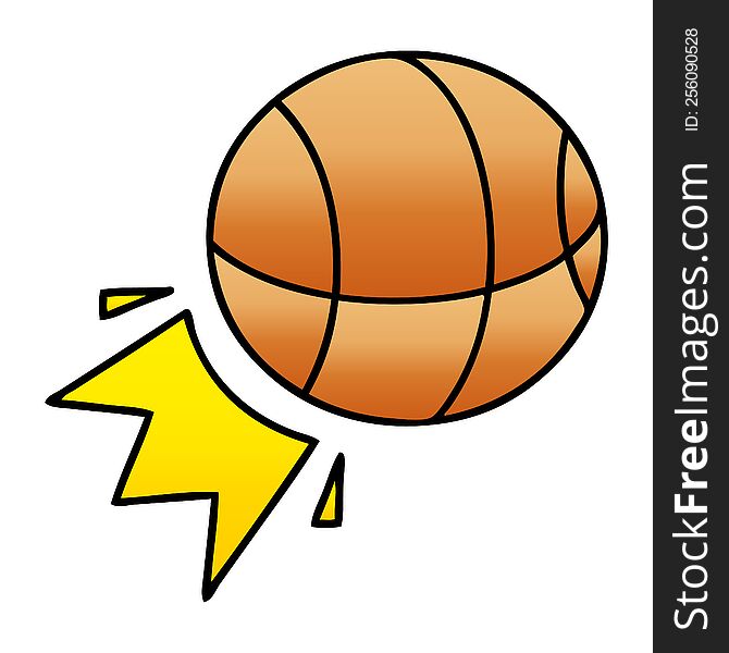 gradient shaded cartoon of a basket ball