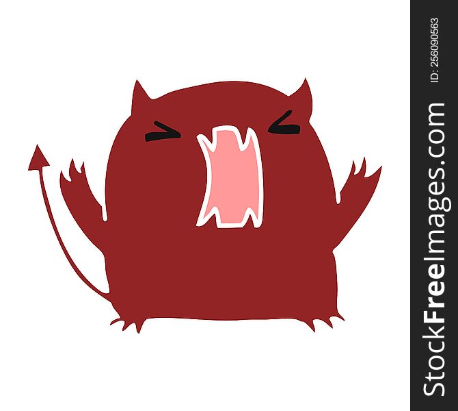 cartoon illustration of a cute kawaii devil. cartoon illustration of a cute kawaii devil