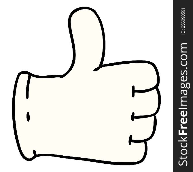 cartoon glove giving thumbs up symbol