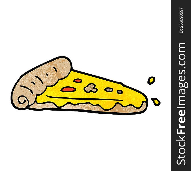 cartoon doodle pizza slice