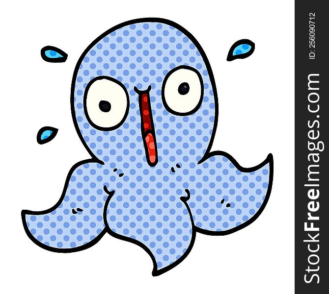 Cartoon Doodle Funny Octopus