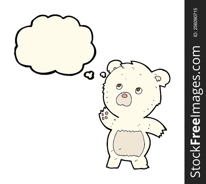 Cartoon Curious Polar Bear With Thought Bubble