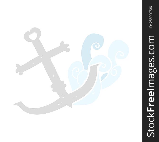 flat color illustration of anchor. flat color illustration of anchor