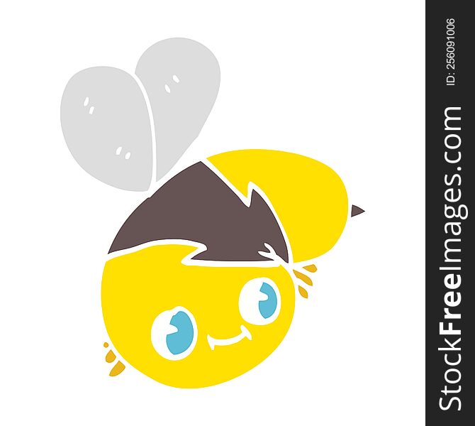 cute flat color illustration cartoon bee