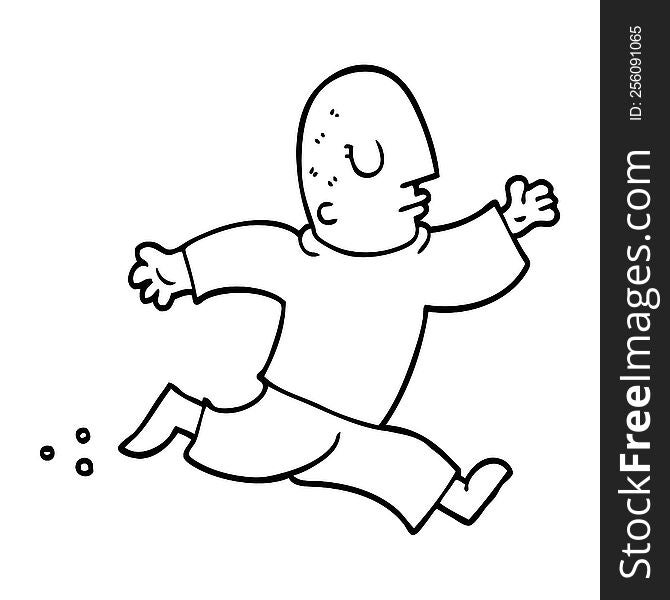 line drawing cartoon man running
