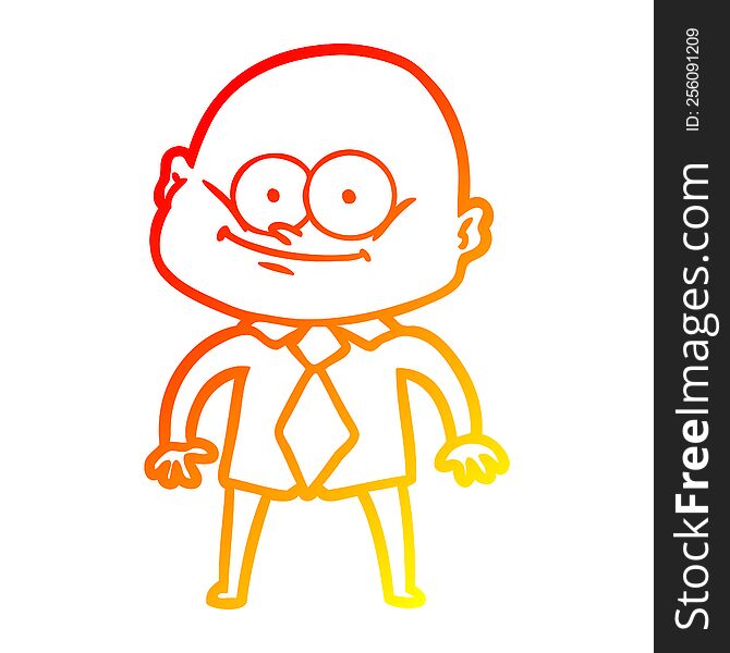 warm gradient line drawing of a cartoon manager man staring