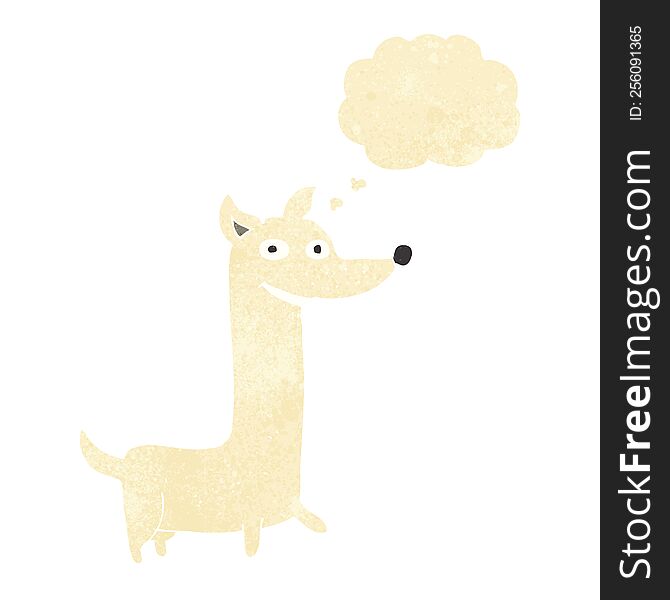 Funny Cartoon Dog With Thought Bubble