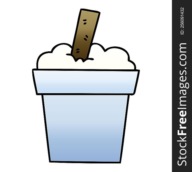Quirky Gradient Shaded Cartoon Ice Cream Pot