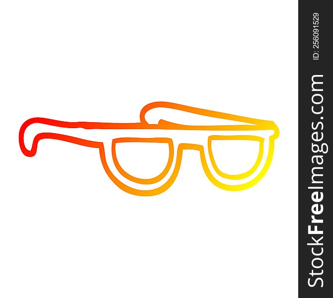 warm gradient line drawing of a cartoon sunglasses