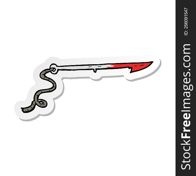 Sticker Of A Cartoon Whaling Harpoon