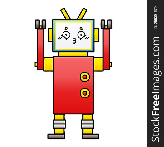 Gradient Shaded Cartoon Robot