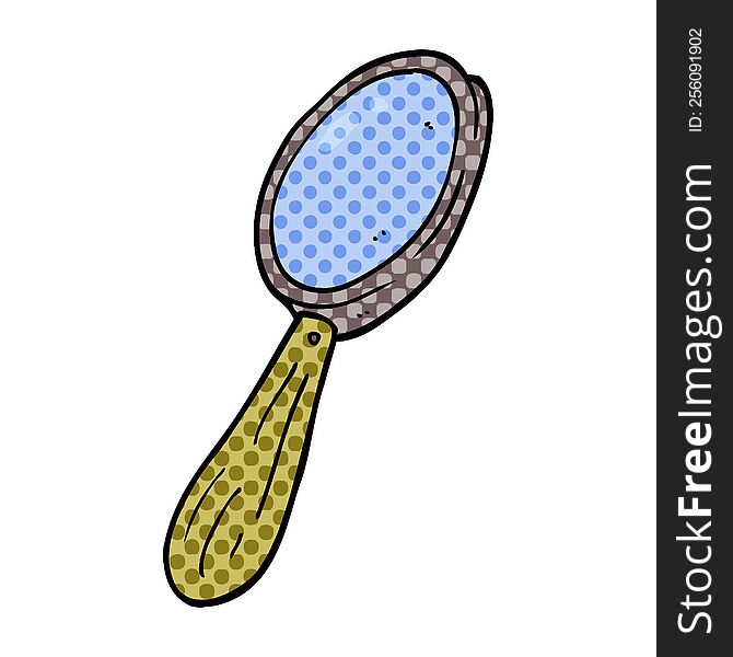 cartoon doodle magnifying glass
