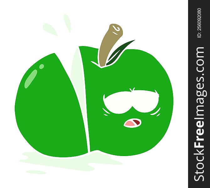 flat color style cartoon sliced apple