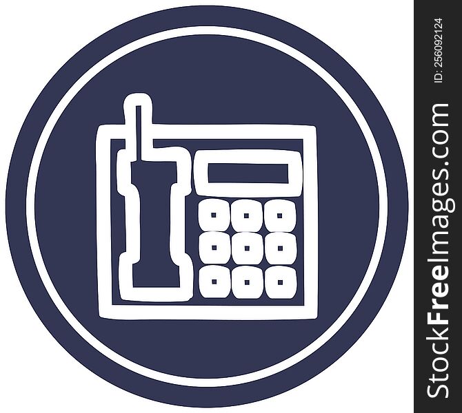 Office Telephone Circular Icon