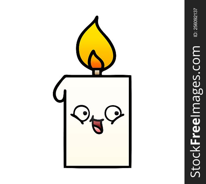 gradient shaded cartoon lit candle