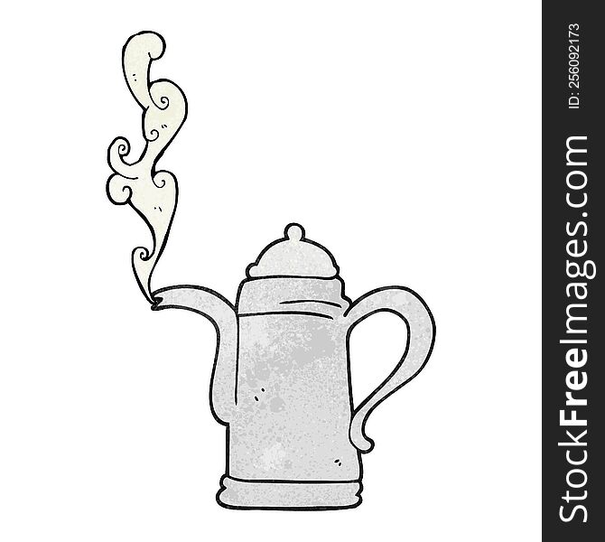 Textured Cartoon Steaming Coffee Kettle