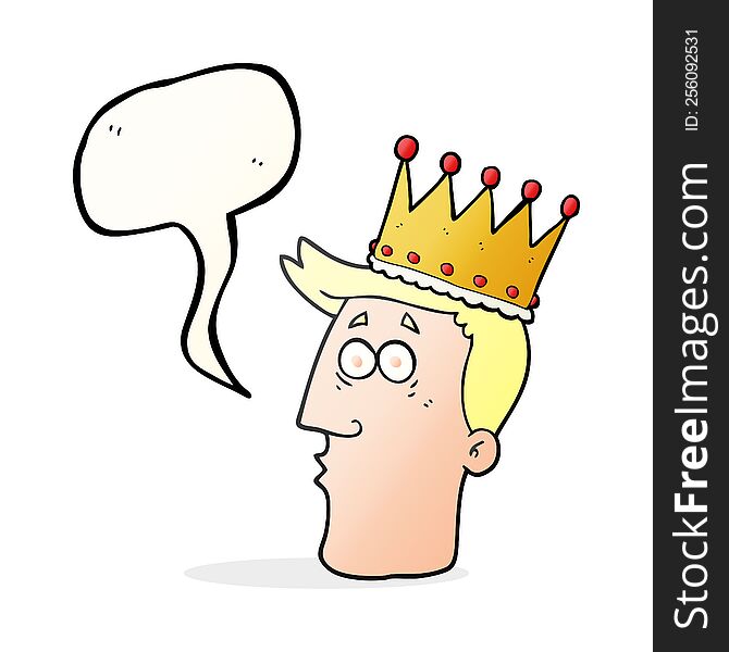 freehand drawn speech bubble cartoon kings head
