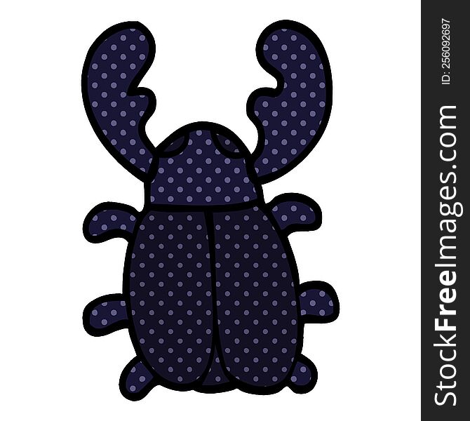 cartoon doodle huge beetle