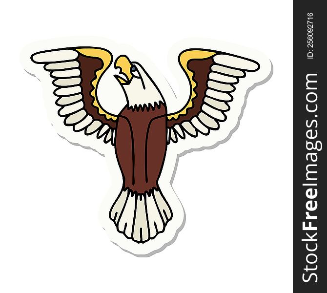 tattoo style sticker of an american eagle