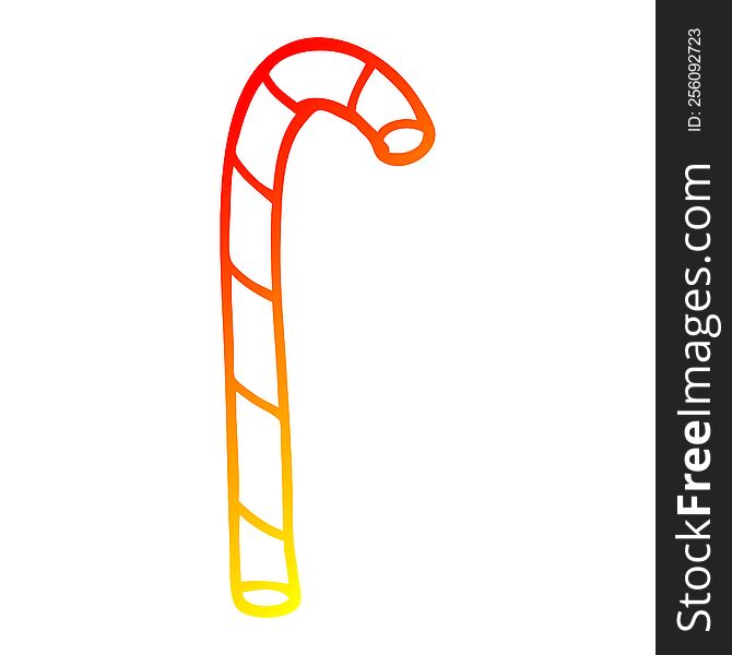 Warm Gradient Line Drawing Cartoon Candy Cane
