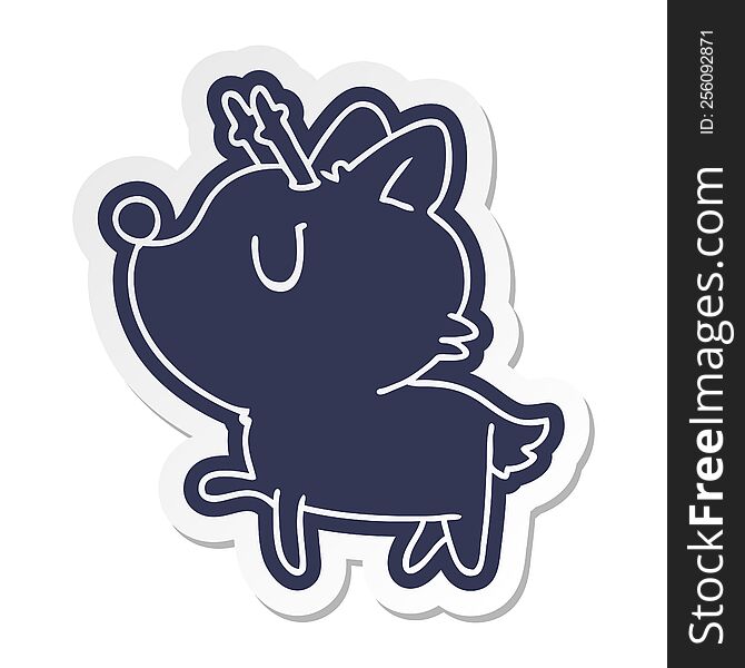 cartoon sticker of  kawaii cute deer