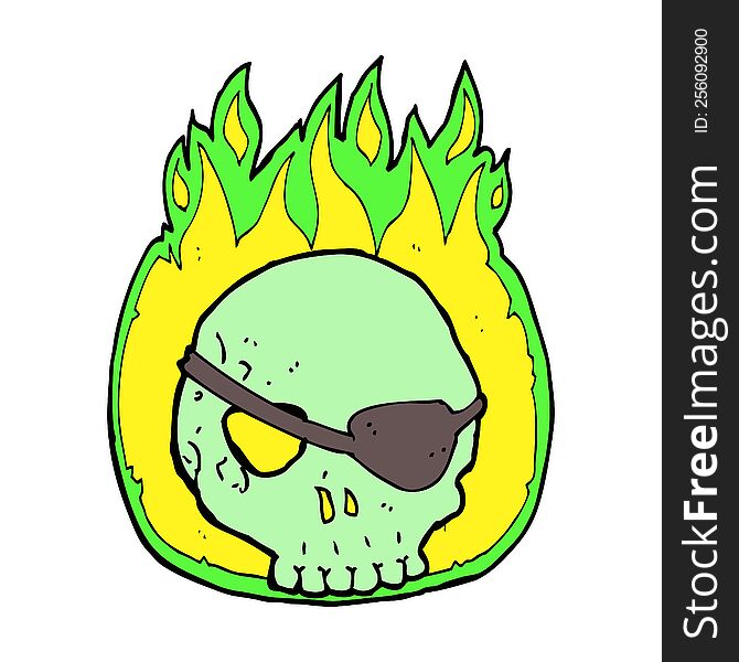 cartoon skull with eye patch