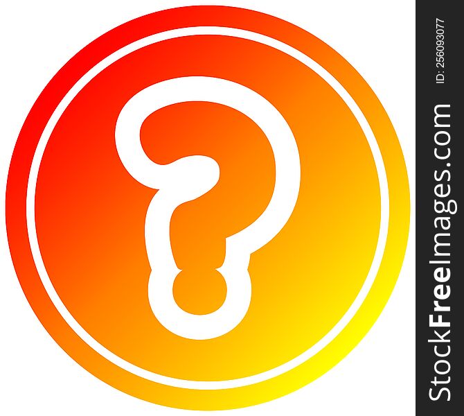 question mark circular icon with warm gradient finish. question mark circular icon with warm gradient finish