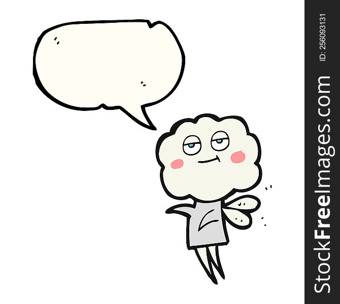 Speech Bubble Cartoon Cute Cloud Head Imp