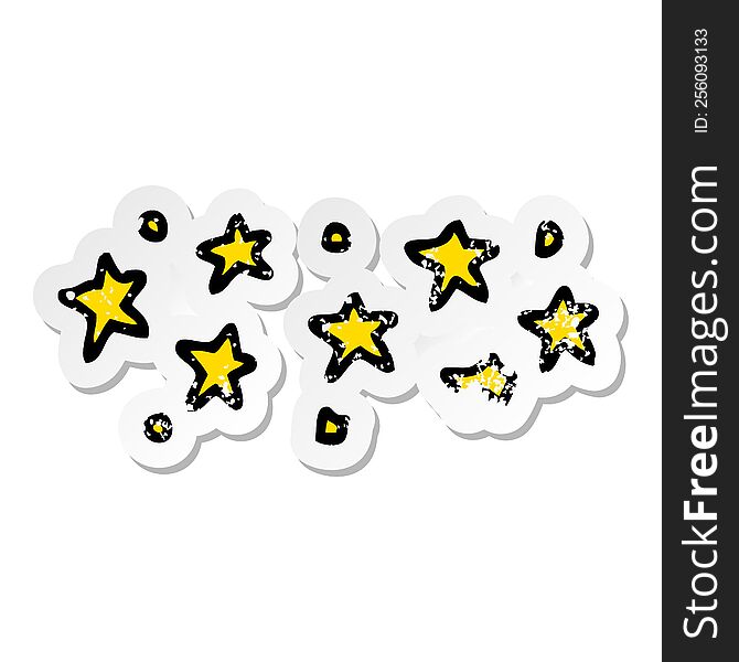 Distressed Sticker Of A Cartoon Stars