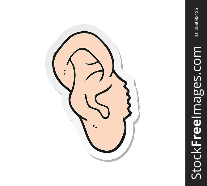 sticker of a cartoon ear