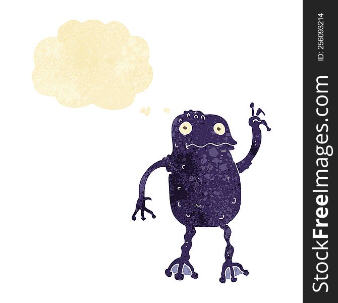 Cartoon Poisonous Frog With Thought Bubble