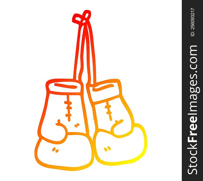 warm gradient line drawing of a cartoon boxing gloves