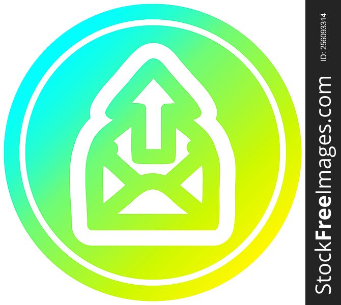 send email circular icon with cool gradient finish. send email circular icon with cool gradient finish